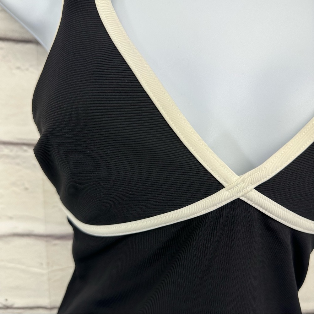 Athleta Black With Off White Trim Two Piece Tankini Bikini Women's Sz S … - Picture 4 of 11